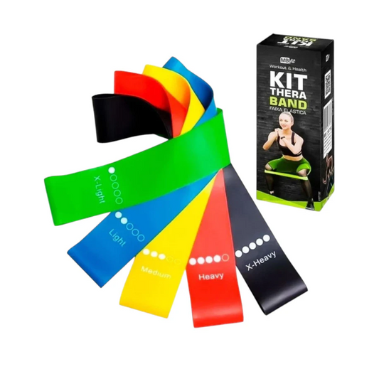 Kit com 5 Faixas Elásticas para Exercícios em Casa - UtiliSênior